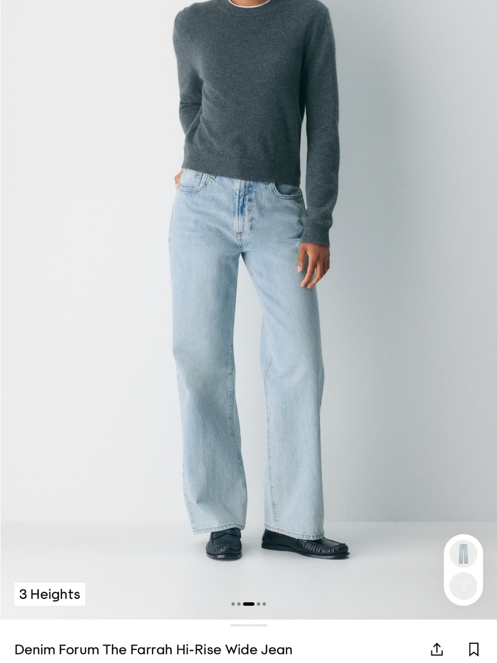 Denim Forum Light Indigo Wide-Leg Jeans